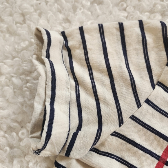 Sol Angeles Anthropologie XS Women Striped Graphic T-Shirt La Vie En Rosé French - Picture 7 of 8